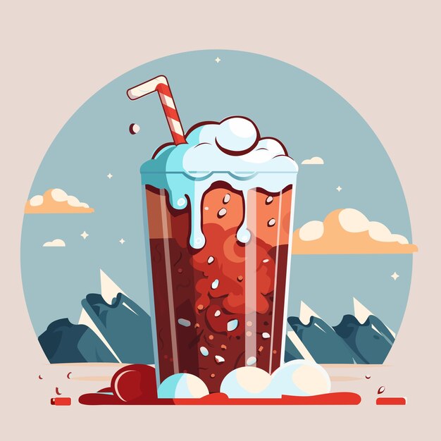 Vector illustration of a glass of cola