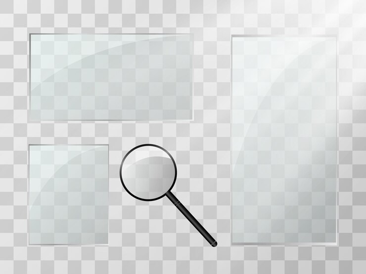 Vector illustration glass transparent templates sets