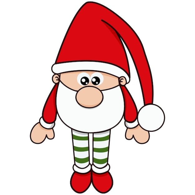 Illustration of a gnome with christmas outfit. Merry christmas. Vector. Red and green. Cute. Bear