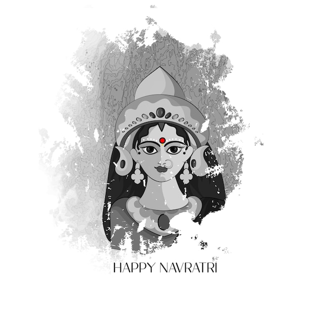 Illustrazione della dea durga in subho bijoya, poster o banner per la celebrazione di happy navratri