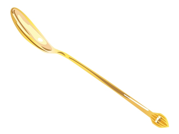 Vector illustration of a gold spoon