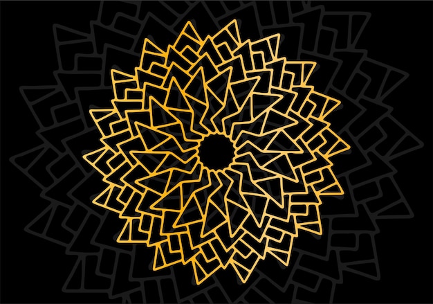 Illustration of golden mandala pattern