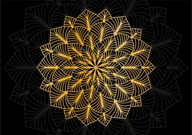 Illustration of golden mandala pattern