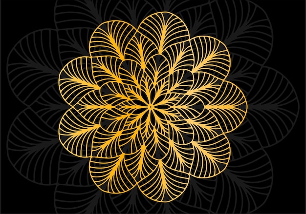 Illustration of golden mandala pattern