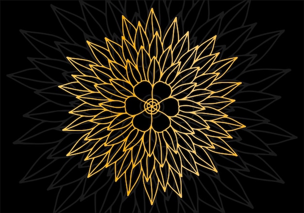 illustration of golden mandala pattern