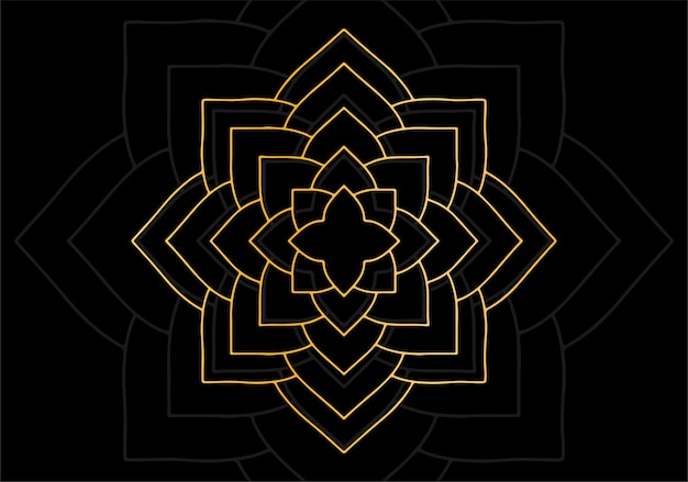 Vector illustration of golden mandala pattern