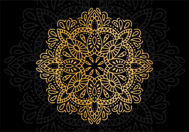 illustration of golden mandala pattern