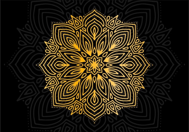 illustration of golden mandala pattern