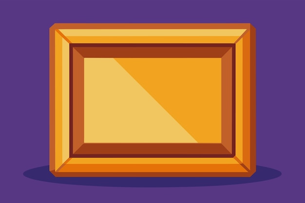 Vector illustration of a golden square frame against a purple background
