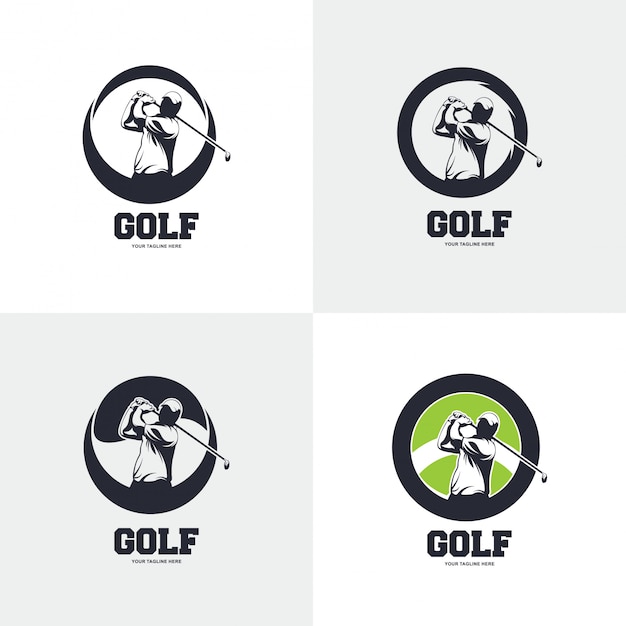 Vector illustration of golf logo design, golf silhouette.