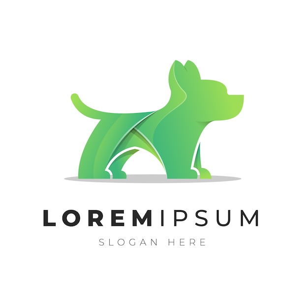 illustration of gradient abstract dog logo