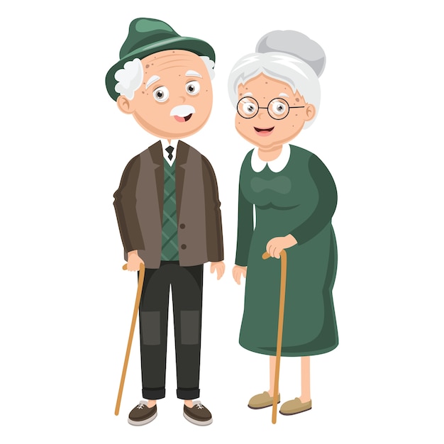 illustration of grandparents 