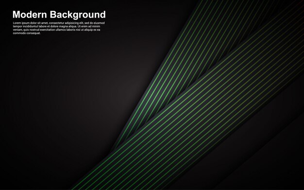 Illustration   graphic of Abstract background black color and green line modern design