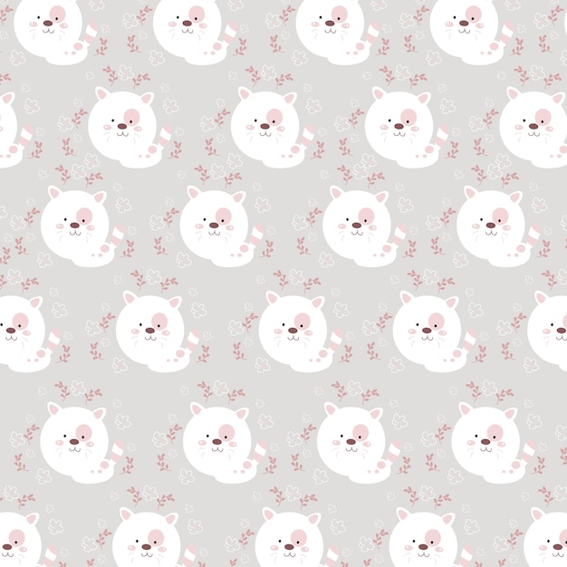 illustration graphic of cute cat seamless pattern cartoon premium vector