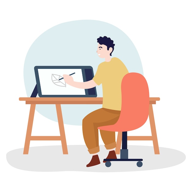 illustration of a graphic er drawing using a pen tab. easy edit for poster, banner and many more