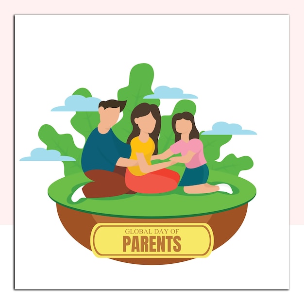 Vector illustration graphic of family hugging each other showing