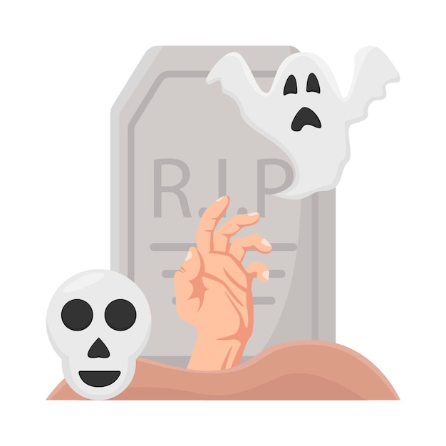 Vector illustration of graveyard