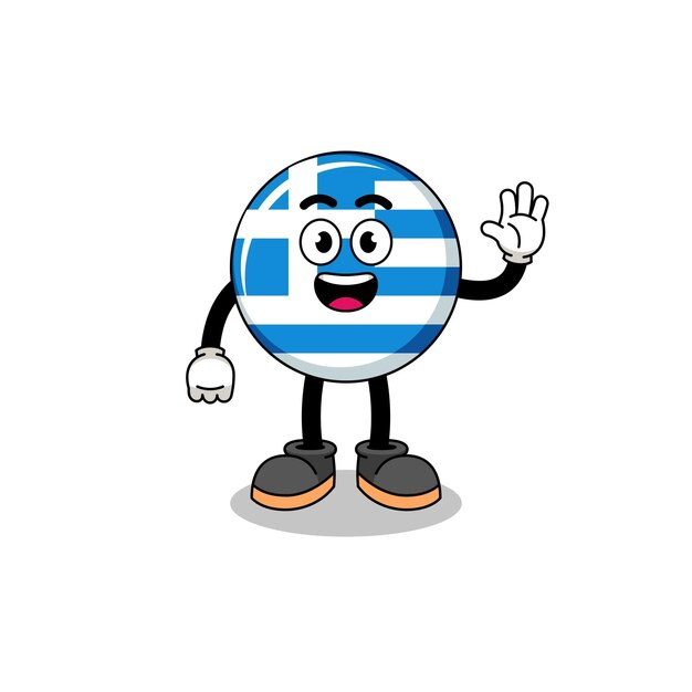Illustration of greece flag mascot as an astronomer