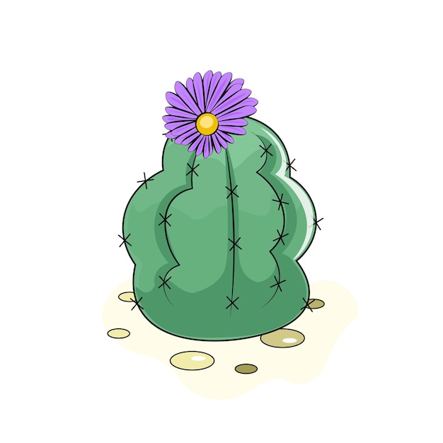 Vettore illustrazione di un cactus verde