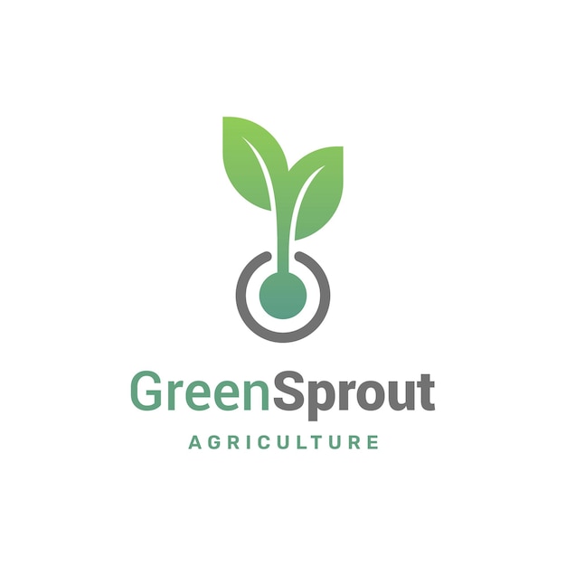 Illustration green plant seed growing sprout grow growth logo icon vector