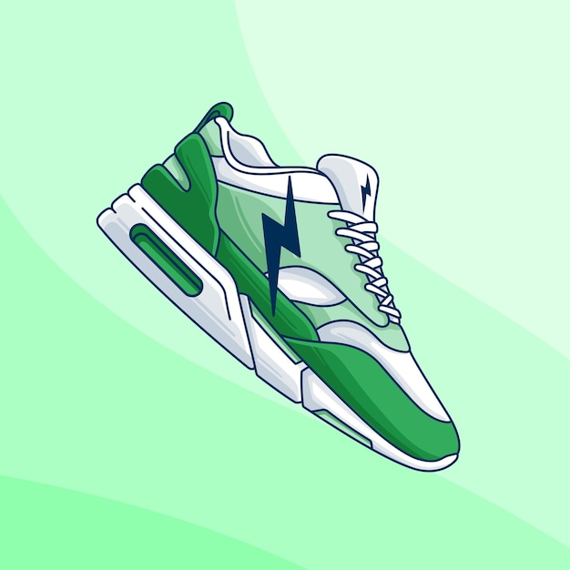 Illustration of green sneaker