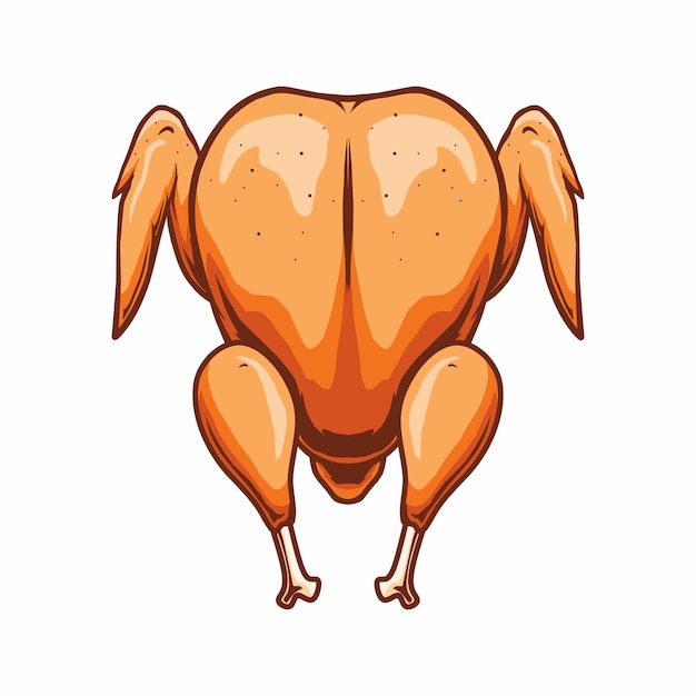 Vector illustration of a grill turkey chicken