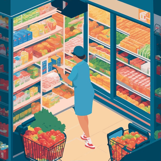 Illustrazione supermercato della spesa