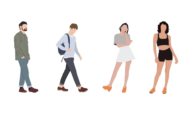 Vector illustration of a group of people posing