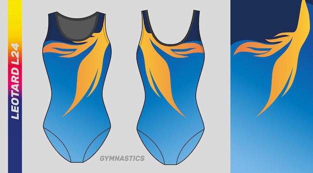 Vector illustration of gymnastics leotard in competition vector format