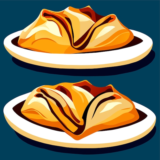 Vector illustration of gyoza dumplings with soy sauce