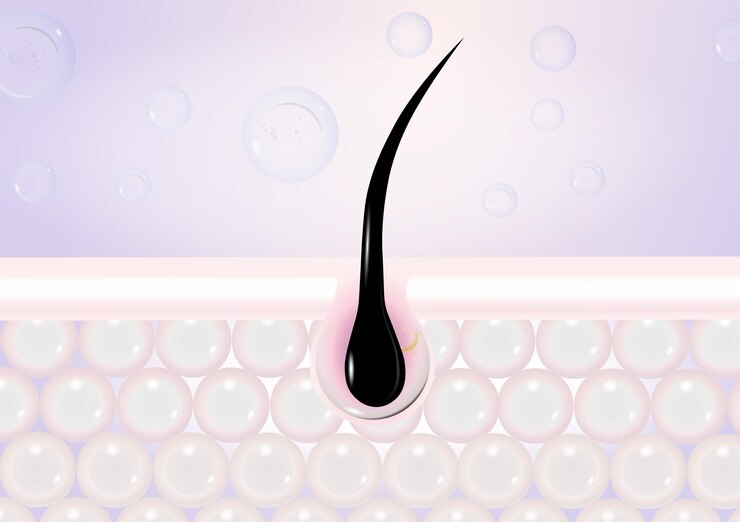 Vector illustration of hair looking fresh and clean shiny