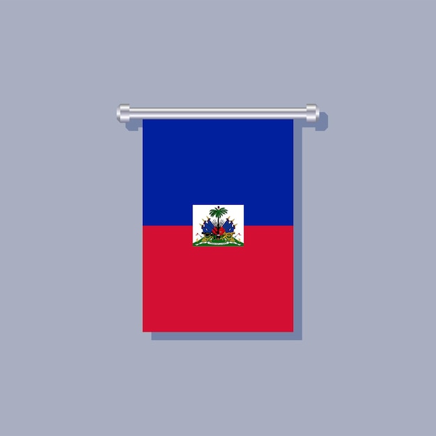 ハイチの国旗のイラスト テンプレート