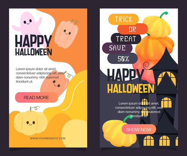 Illustration of halloween banner for party invitations and sale offers