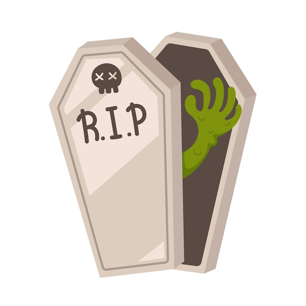Иллюстрация Хэллоуин гроб значок вектор