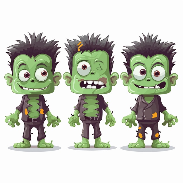 Vector illustration of halloween frankenstein monster ai generation