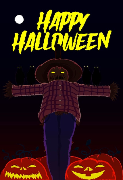 Vector illustration of a halloween horror night