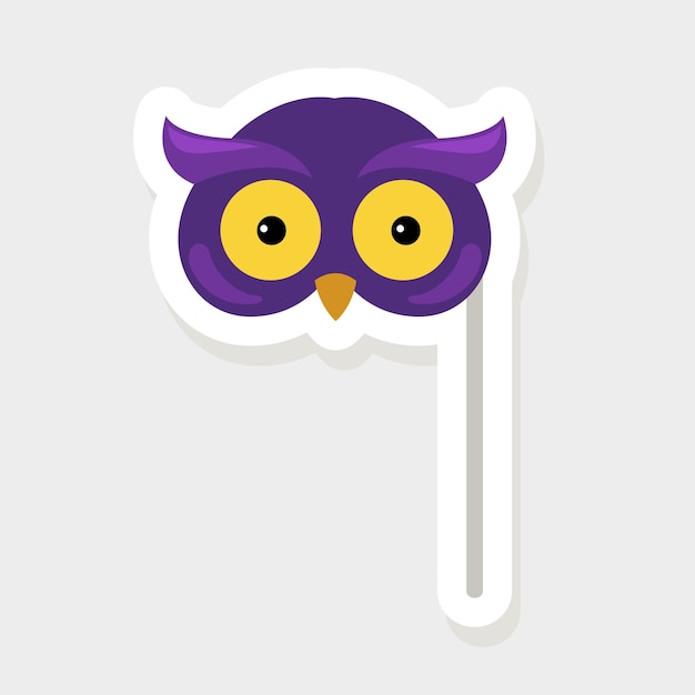 Illustration Halloween owl mask sticker icon