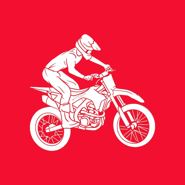 Illustration hand drawing dirt bike vector design