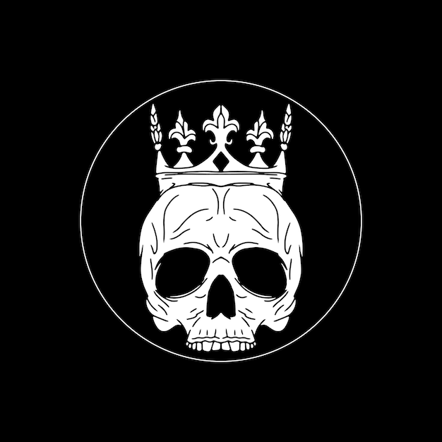 Vector illustration hand drawing skull with crown vector design