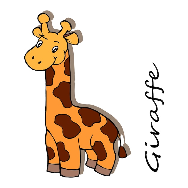 illustration hand drawn giraffe