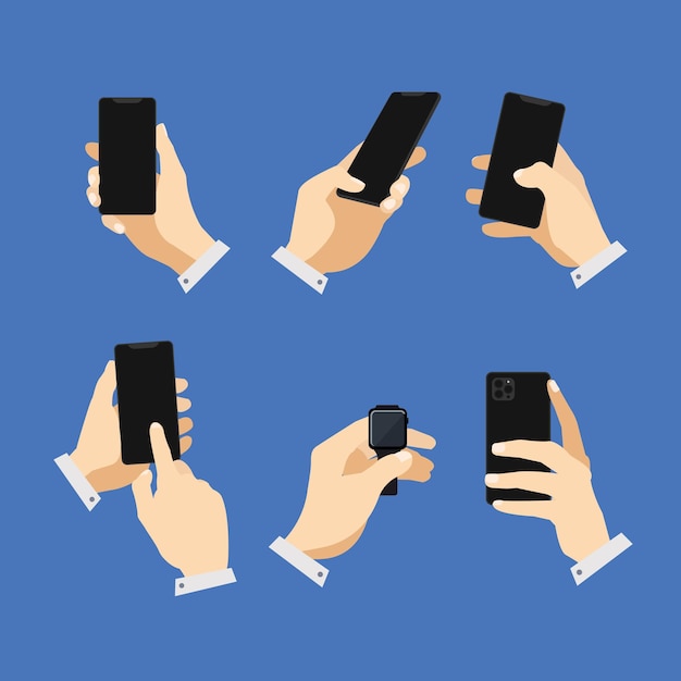 Illustration of a hand holding a cell phone