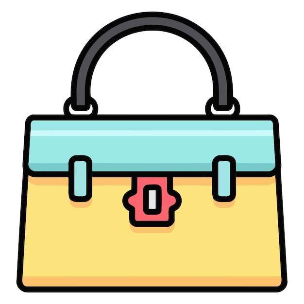 Illustration of a handbag icon in vector format suitable for depicting trendy fashion items