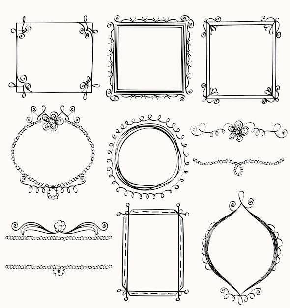 Vettore illustrazione di scarabocchi disegnati a mano ed elementi di design