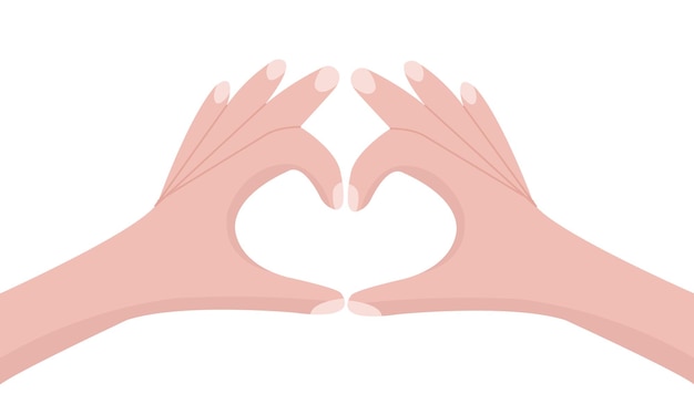Illustration of hands in heart shape selfcare concept Selflove inspirational cartoon illustration