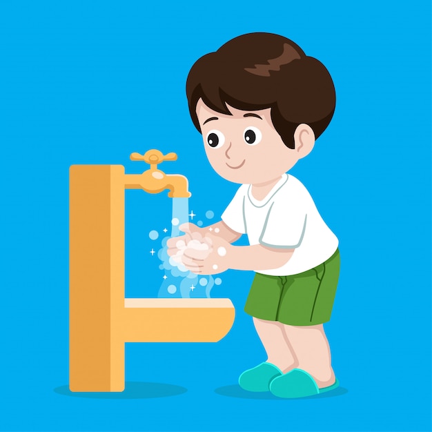Vector illustration   of handwashing