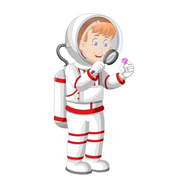 Illustration of happy astronaut posing