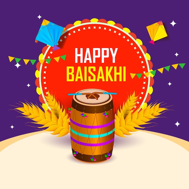 Illustrazione di sfondo felice celebrazione baisakhi