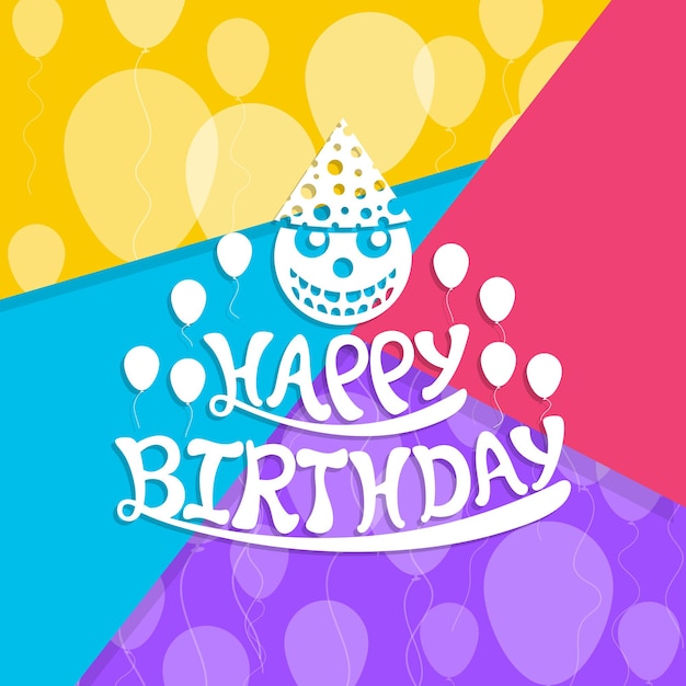 Vector illustration of happy birthday with beautiful calligraphy