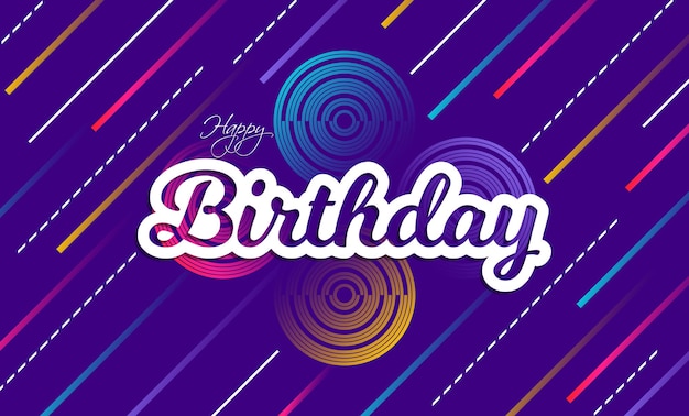 Vector illustration of happy birthday with beautiful calligraphy