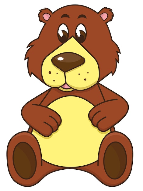 Illustration of happy cartoon bear toy character